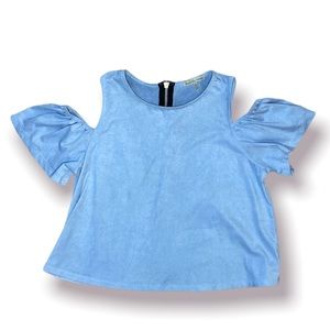Sky Blue cold shoulder top